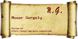 Moser Gergely névjegykártya